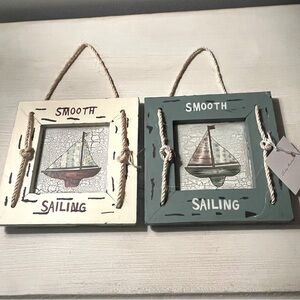 Nautical Wall Decor Set Smooth Sailing Framed Sailboat Nautical Framed Art